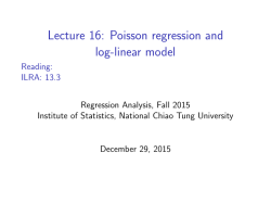 Lecture 16: Poisson regression and log-linear model