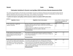 (DLM) and Kansas Alternate Assessments (KAA)