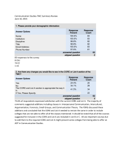 Communication Studies-TMC Summary Review June 10, 2015 83