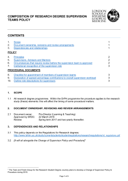 Composition of research degree supervision teams