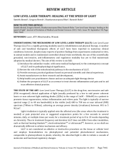 low level laser therapy: healing at the speed of light