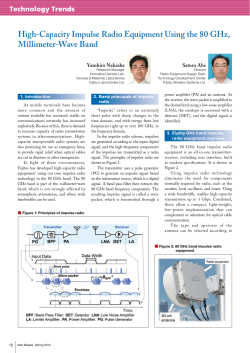 High-Capacity Impulse Radio Equipment Using the 80 GHz