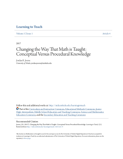 Conceptual Versus Procedural Knowledge