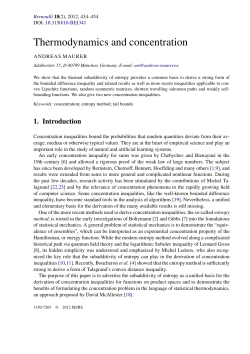 Thermodynamics and concentration