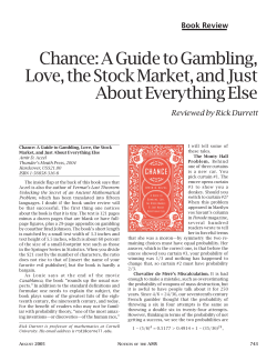 Book Review: Chance: A Guide to Gambling, Love, the Stock Market