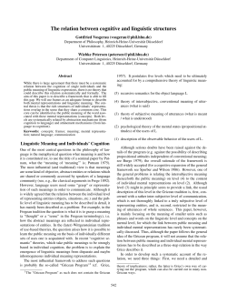 The relation between cognitive and linguistic structures