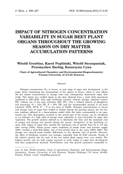 impact of nitrogen concentration variability in sugar beet plant