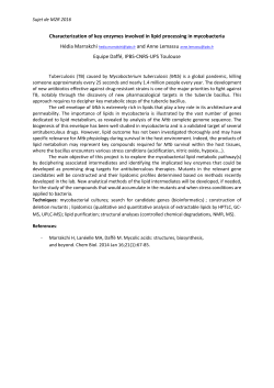 Characterization of key enzymes involved in lipid