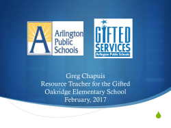 Gifted Identification 2017 - Oakridge Elementary School