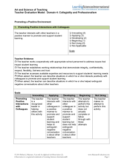 Art and Science of Teaching Teacher Evaluation Model: Domain 4