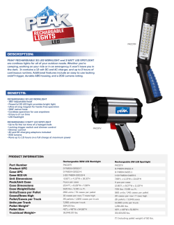PEAK_Rechargable_Cordless LED lights_spec