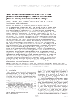Spring phytoplankton photosynthesis, growth