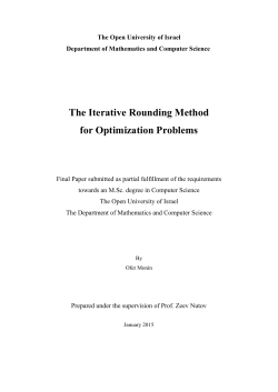 The Iterative Rounding Method for Optimization Problems