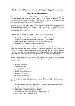 10th International Conference of the Spanish Cognitive Linguistics