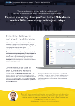 Exponea marketing cloud platform helped Nahodsa.sk reach a 30