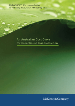 An Australian Cost Curve for Greenhouse Gas Reduction