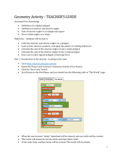 Geometry Activity - TEACHER`S GUIDE Assumed Prior Knowledge