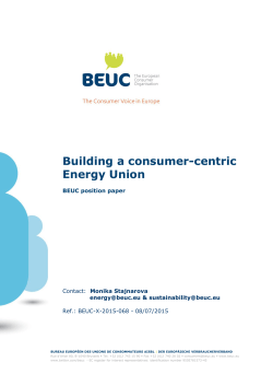 Building a consumer-centric Energy Union