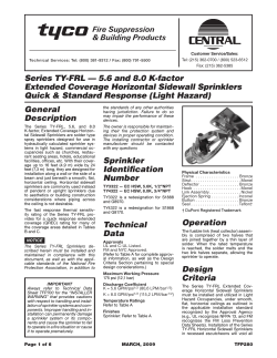 General Description Sprinkler Identification Number Technical Data