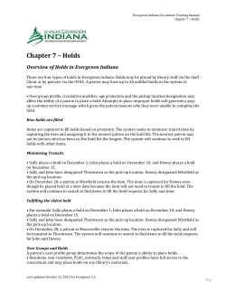 Chapter 7 &ndash; Holds - Evergreen Indiana
