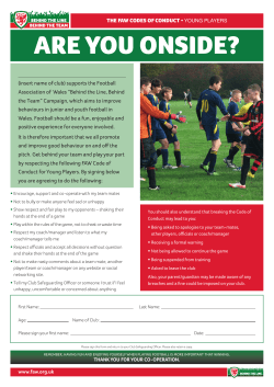 FAW Codes of conduct for players