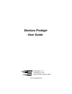 User Guide Stentura Prot&eacute;g&eacute;