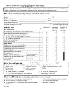 Self-care skills Blood Glucose Monitoring