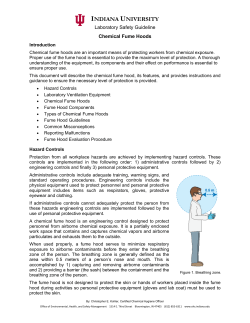 Chemical Fume Hoods - IU EHS