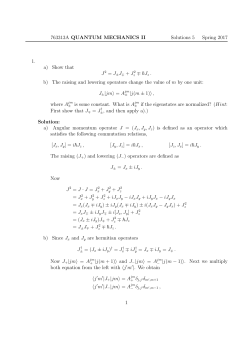 763313A QUANTUM MECHANICS II Solutions 5 Spring