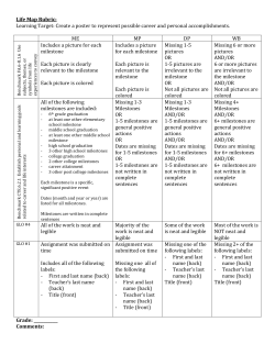 Life Map Rubric: Learning Target: Create a poster to represent