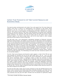 Carbon Trust Foreword to UK Tidal Current Resource and