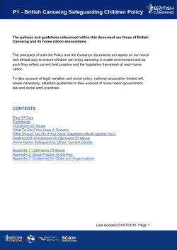 P1 - British Canoeing Safeguarding Children Policy