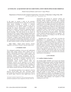 automatic acquisition device identification from speech recordings