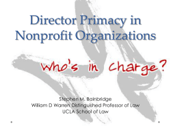 Director Primacy in Nonprofit Organizations