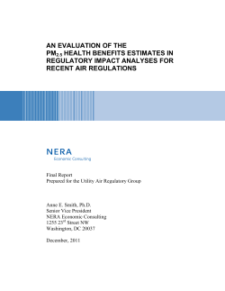 An Evaluation of the PM2.5 Health Benefits Estimates in Regulatory