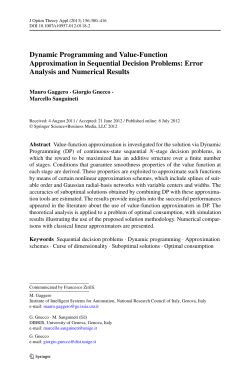 Dynamic Programming and Value-Function Approximation in