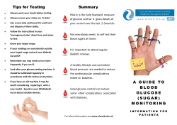 A GUIDE TO BLOOD GLUCOSE (SUGAR