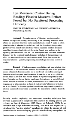 Eye Movement Control During Reading: Fixation Measures Reflect