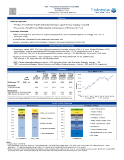 Financial Objectives: Provide a stream of relatively stable and