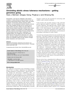 Unraveling abiotic stress tolerance mechanisms