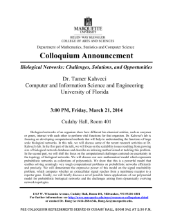3:00 PM, Friday, March 21, 2014 - Mathematics, Statistics and