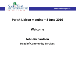 Parish Liaison meeting presentation - 8 June 2016