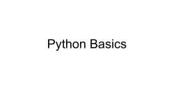 Python Basics