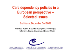 Care dependency policies in a European perspective