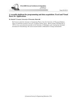 A Versatile Platform for Programming and Data Acquisition: Excel