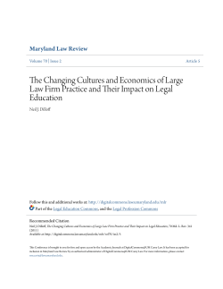 The Changing Cultures and Economics of Large Law Firm Practice