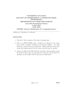 UNIVERSITY OF MALTA FACULTY OF INFORMATION