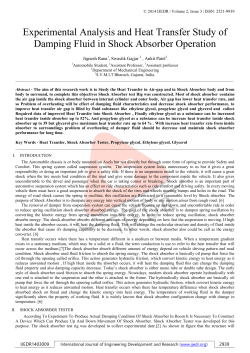 Experimental Analysis and Heat Transfer Study of Damping Fluid in