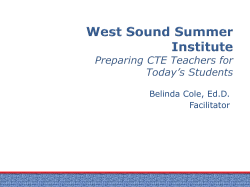 Motivation The Keys to Motivating Students in CTE