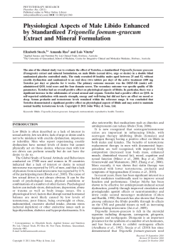 Physiological Aspects of Male Libido Enhanced by Standardized